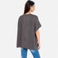 Women's Oversized Knit Pullover Top with Side Slits and Ribbed Texture