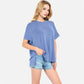 Women's Oversized Knit Pullover Top with Side Slits and Ribbed Texture