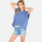 Women's Oversized Knit Pullover Top with Side Slits and Ribbed Texture