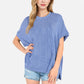 Women's Oversized Knit Pullover Top with Side Slits and Ribbed Texture