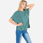 Women's Oversized Knit Pullover Top with Side Slits and Ribbed Texture