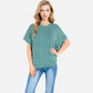 Women's Oversized Knit Pullover Top with Side Slits and Ribbed Texture
