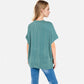 Women's Oversized Knit Pullover Top with Side Slits and Ribbed Texture