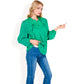Long Sleeve Floral Print Blouse with Ruffled High Neck