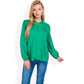 Long Sleeve Floral Print Blouse with Ruffled High Neck