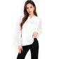 Long Sleeve Floral Print Blouse with Ruffled High Neck