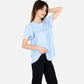 Lace Yoke Short Sleeve Blouse with Pleated Front