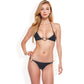 Triangle Bikini Set with Gold Metal Accents and Adjustable Tie Straps