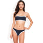 Contrast Trim Bikini Set with Scoop Neck Top and High-Cut Bottoms