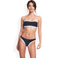 Contrast Trim Bikini Set with Scoop Neck Top and High-Cut Bottoms