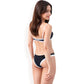 Contrast Trim Bikini Set with Scoop Neck Top and High-Cut Bottoms