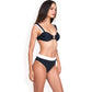 Contrast Strap High Waist Bikini Set with Bow Tie Detail
