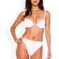 Ribbed Underwire Bikini Set with Adjustable Straps and High-Cut Bottom