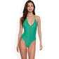 Halter Neck One-Piece Swimsuit with Plunge V-Neckline