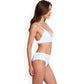 High-Waisted Bikini Set with Striped Print and Triangle Top