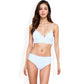 High-Waisted Bikini Set with Striped Print and Triangle Top