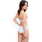High-Waisted Bikini Set with Striped Print and Triangle Top