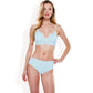 High-Waisted Bikini Set with Striped Print and Triangle Top