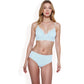 High-Waisted Bikini Set with Striped Print and Triangle Top