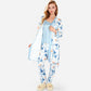 Lounge Women's Floral Print 3-Piece Pajama Set with Long Cardigan