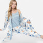 Lounge Women's Floral Print 3-Piece Pajama Set with Long Cardigan
