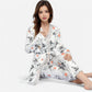 Lounge Women's Floral Print 3-Piece Pajama Set with Long Cardigan