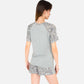 Lounge Women's Leopard Print Short Sleeve Pajama Set with Drawstring Shorts