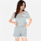 Lounge Women's Lace Trim Short Sleeve Pajama Set with Pocket Detail