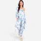 Lounge Women's Floral Print 3-Piece Pajama Set with Long Cardigan and Elastic Waist Pants