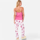 Lounge Women's Floral Print 3-Piece Pajama Set with Long Cardigan and Elastic Waist Pants
