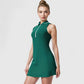 Women's Sleeveless Polo Dress with Zipper Collar