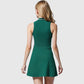 Women's Sleeveless Polo Dress with Zipper Collar