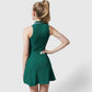 Women's Sleeveless Polo Dress with Zipper Collar