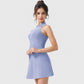 Women's Sleeveless Polo Dress with Zipper Collar