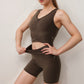 Active Women's Ruched Front Sports Tank with Stretchy Shoulder Straps