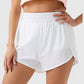 Active Women's High Waist Athletic Running Shorts with Curved Hem