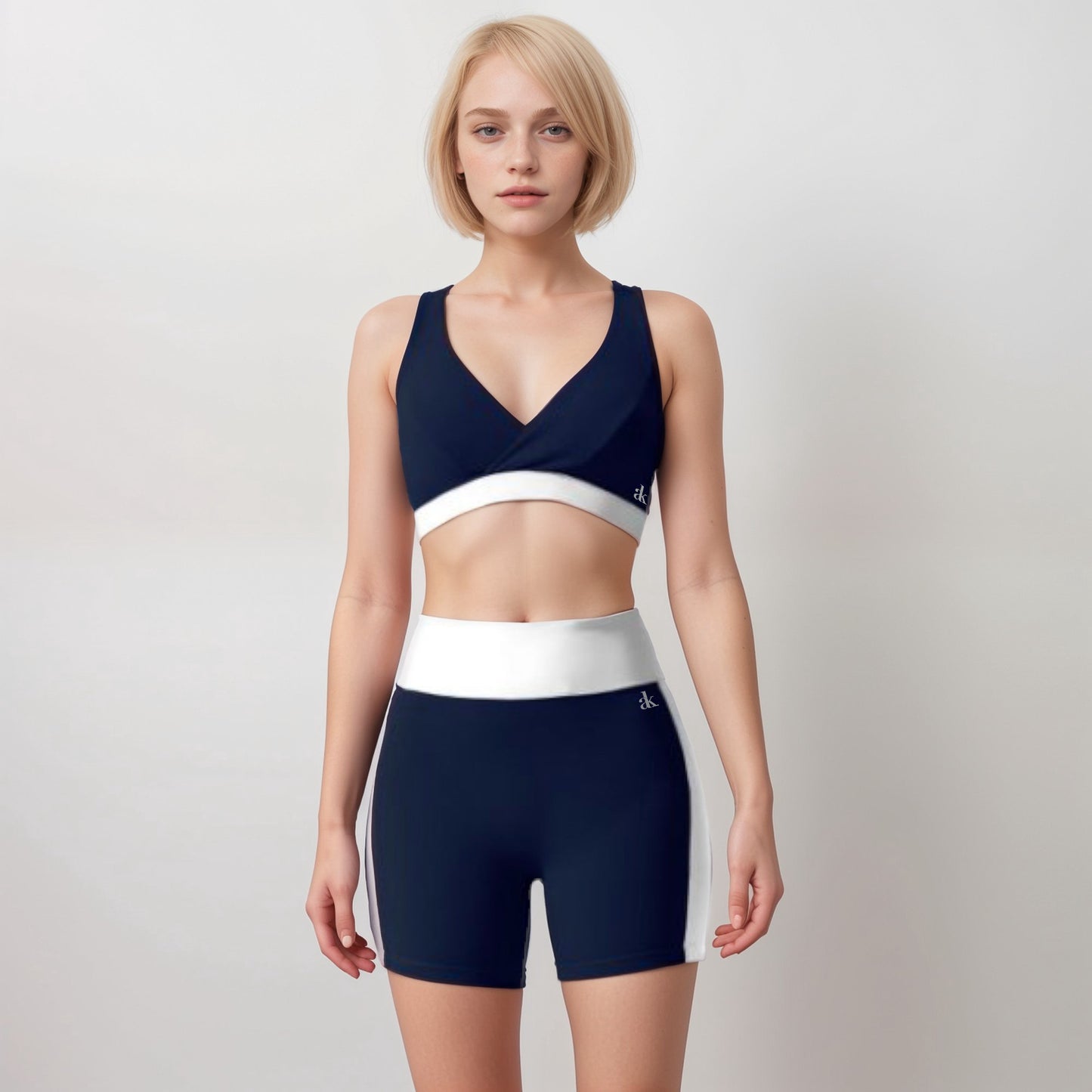 Active Women's High Waist Color Block Biker Shorts