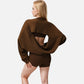 Cropped Long Sleeve Pullover with Wide Boat Neck