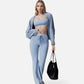 Cropped Long Sleeve Pullover with Wide Boat Neck