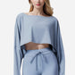 Cropped Long Sleeve Pullover with Wide Boat Neck