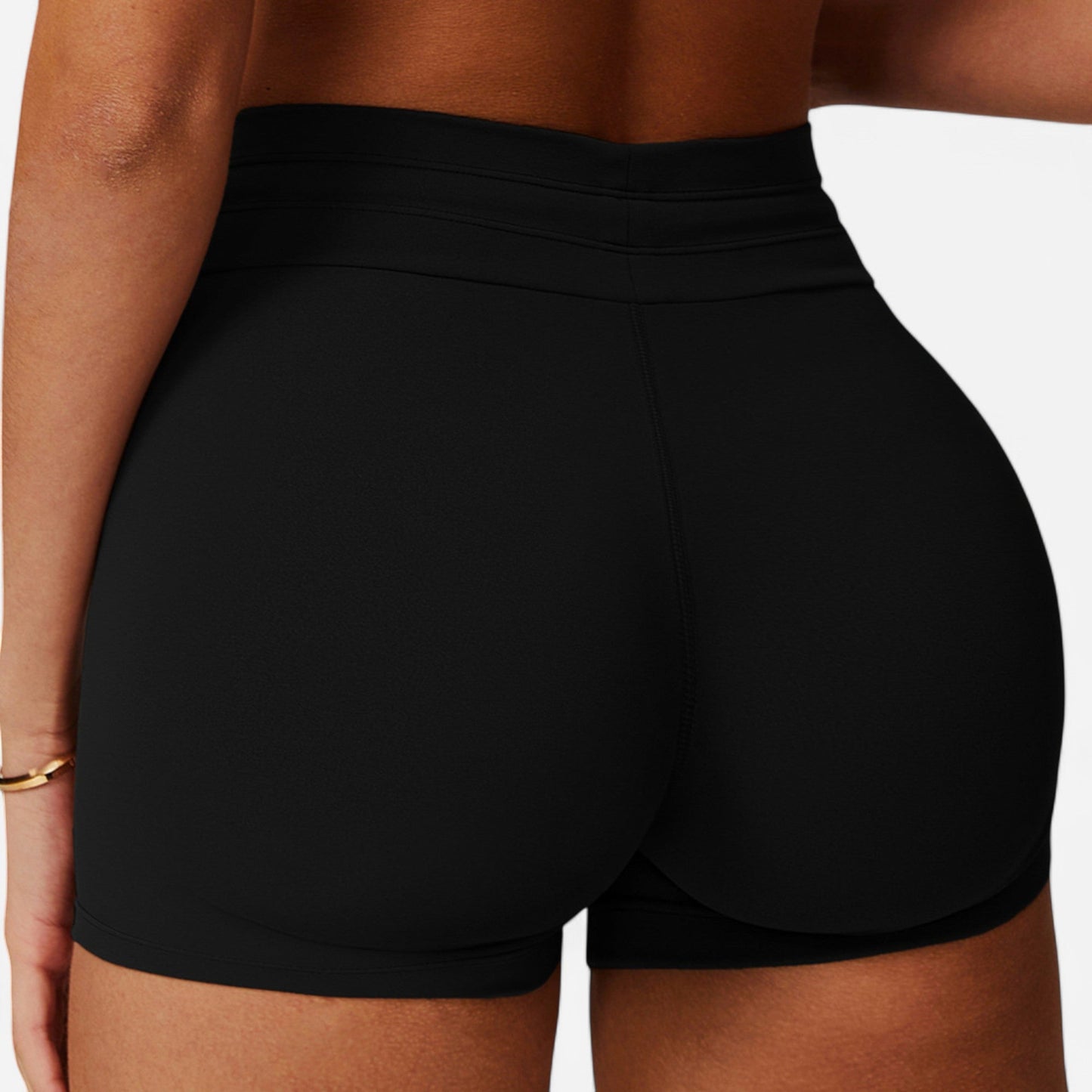 High Waist Athletic Shorts with Adjustable Drawstring