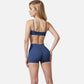 High Waist Athletic Shorts with Adjustable Drawstring