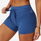 High Waist Athletic Shorts with Adjustable Drawstring