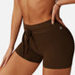 High Waist Athletic Shorts with Adjustable Drawstring