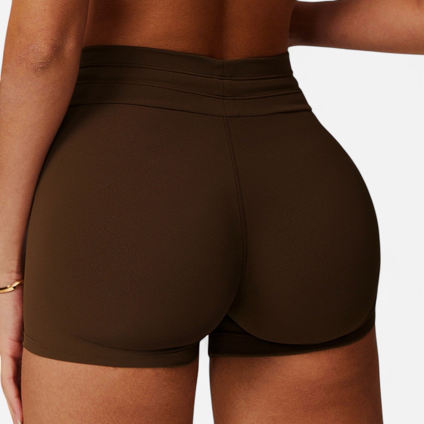 High Waist Athletic Shorts with Adjustable Drawstring