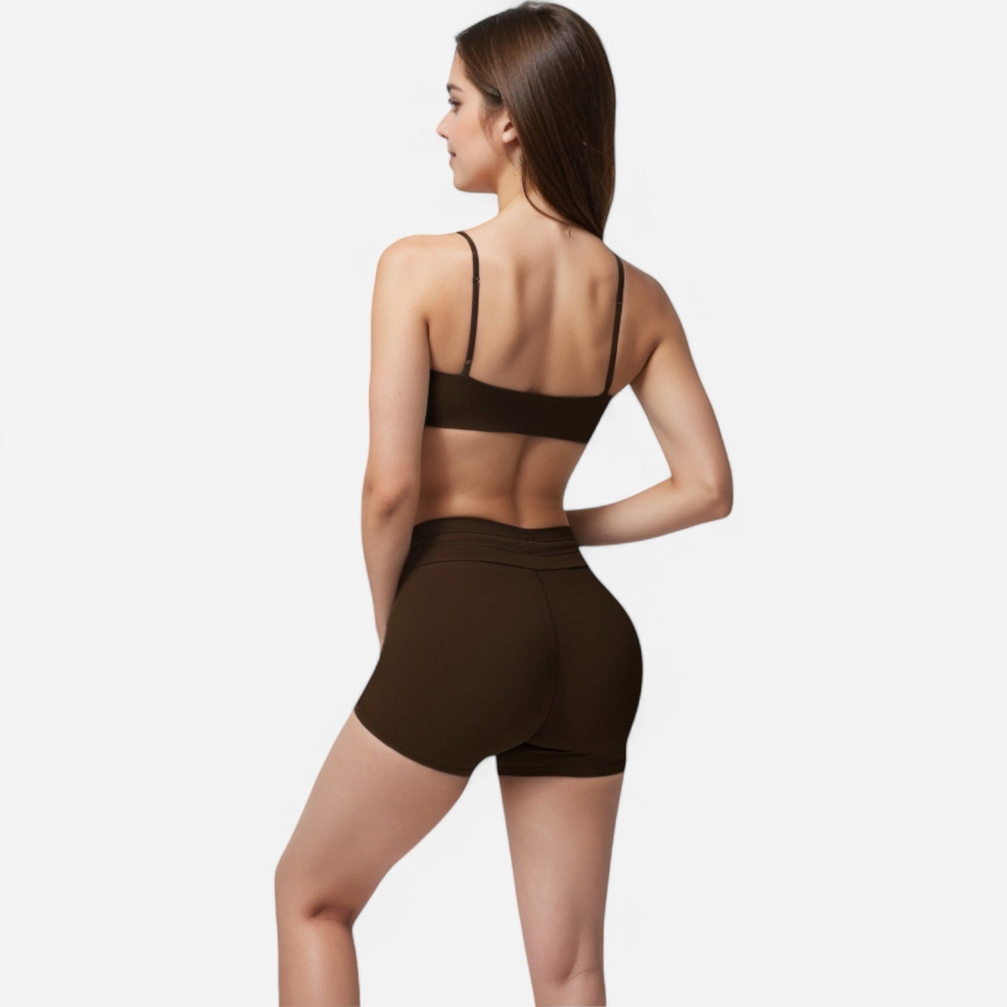 High Waist Athletic Shorts with Adjustable Drawstring