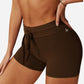 High Waist Athletic Shorts with Adjustable Drawstring