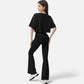 High Waist Flare Athletic Pants with Drawstring Waist