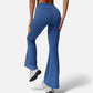 High Waist Flare Athletic Pants with Drawstring Waist