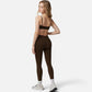 High Waist Drawstring Leggings with Stretchy Fit - Large, Black